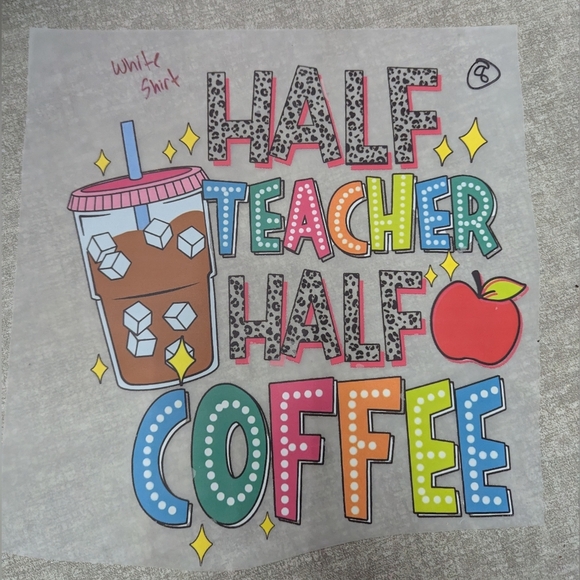 Gildan Tops - Half Teacher Half Coffee Graphic Tee